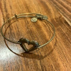 Alex and Ani Vintage gold heart adjustable Bangle